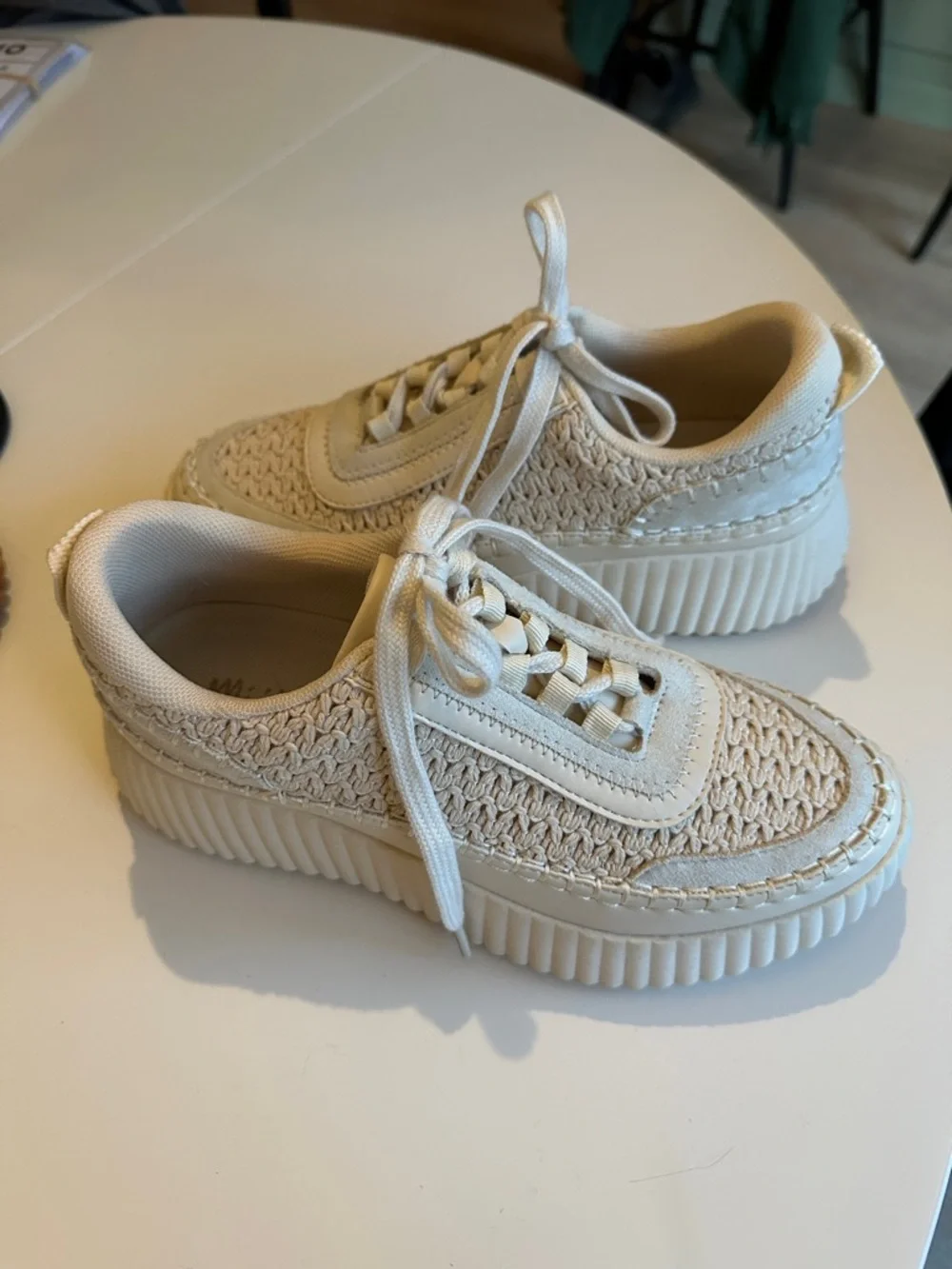 Mi.iM Cream Woven Platform Sneakers - Picture 2 of 7